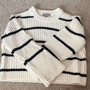 JCREW WOMENS CHUNKY CUFF COTTON STRIPED SWEATER SIZE XS NWOT
